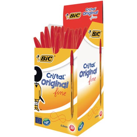 Penna a sfera BIC Cristal Fine 0,8 mm rosso 872720